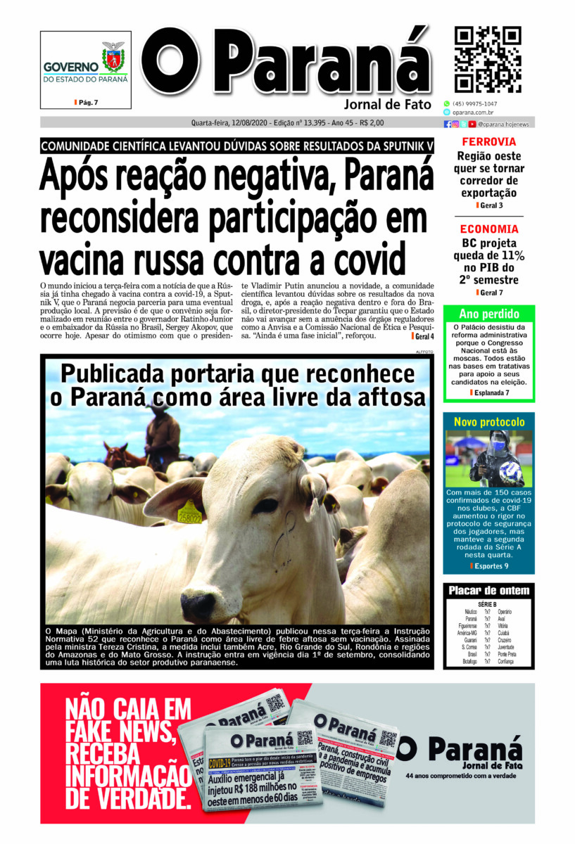 O Paraná | Edição 12/08/2020