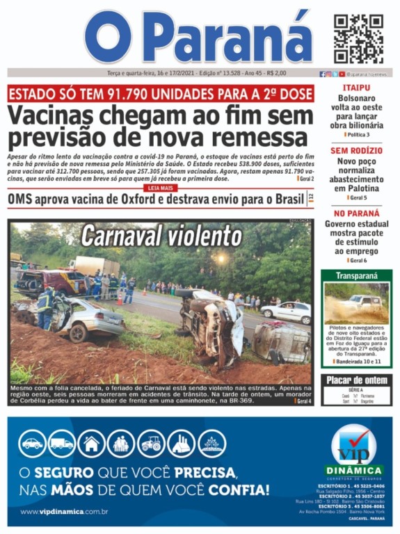 O Paraná | Edição 16/02/2021