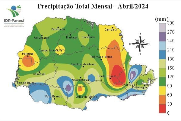 Boletim Agrometeorológico de abril aponta chuvas acima da média e boas condições na safra - Imagem IDR-Paraná