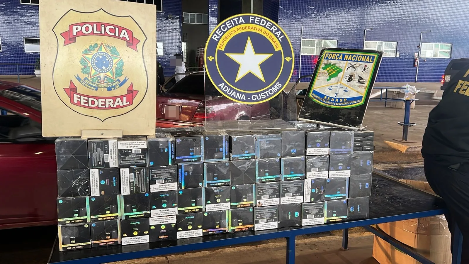 Cigarros eletrônicos apreendidos pela Receita Federal