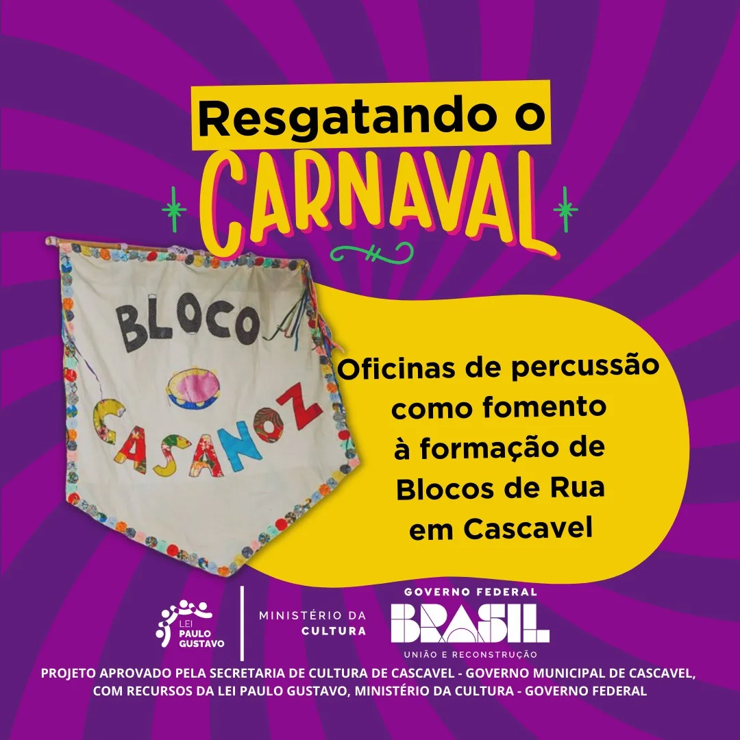 Bloco Casanóz oferta oficinas gratuitas de introdução e percussão