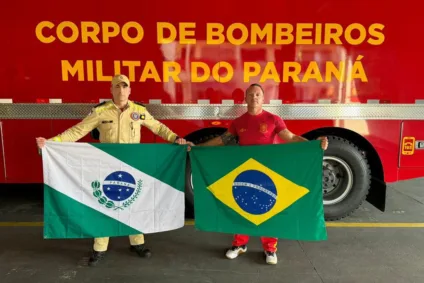 Participarão da disputa o subtenente Flávio Roberto Blum, primeiro bombeiro militar do Estado a disputar a competição, e o major Fabrício Frazatto dos Santos, que será o primeiro árbitro brasileiro em uma edição do evento - Fonte: CBMPR