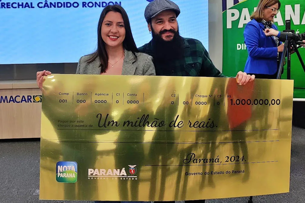 Nota Paraná entrega prêmio de R$ 1 milhão a moradora de Marechal Cândido Rondon