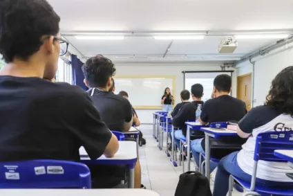Maringá, 27 de julho de 2023 - Sala de aula da Universidade Estadual de Maringá (UEM).