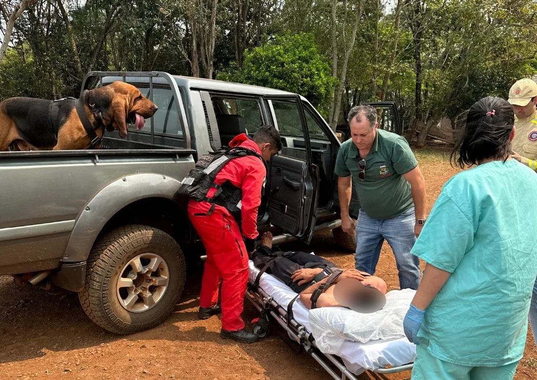 Homem é encontrado após buscas com cães, apoio aéreo da PM e Bombeiros