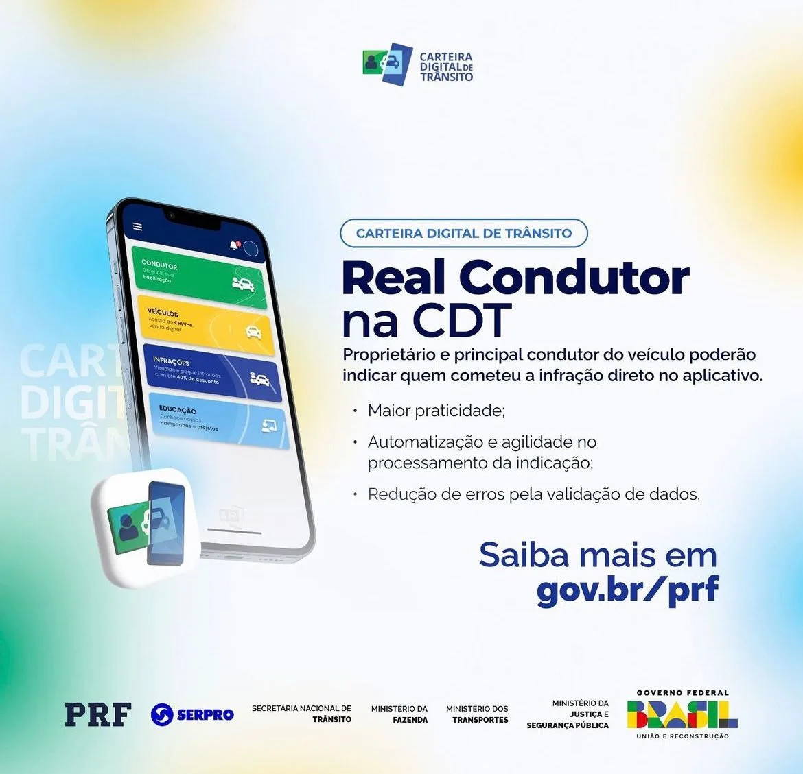 Descubra como indicar o condutor de infrações de trânsito de forma rápida e simplificada. Saiba mais sobre o processo pelo aplicativo Carteira Digital de Trânsito ou pelo Portal de Serviços Senatran - Foto: PRF