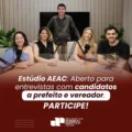 Mediadores do AEACast com candidatos a prefeito e vereadores de Cascavel.