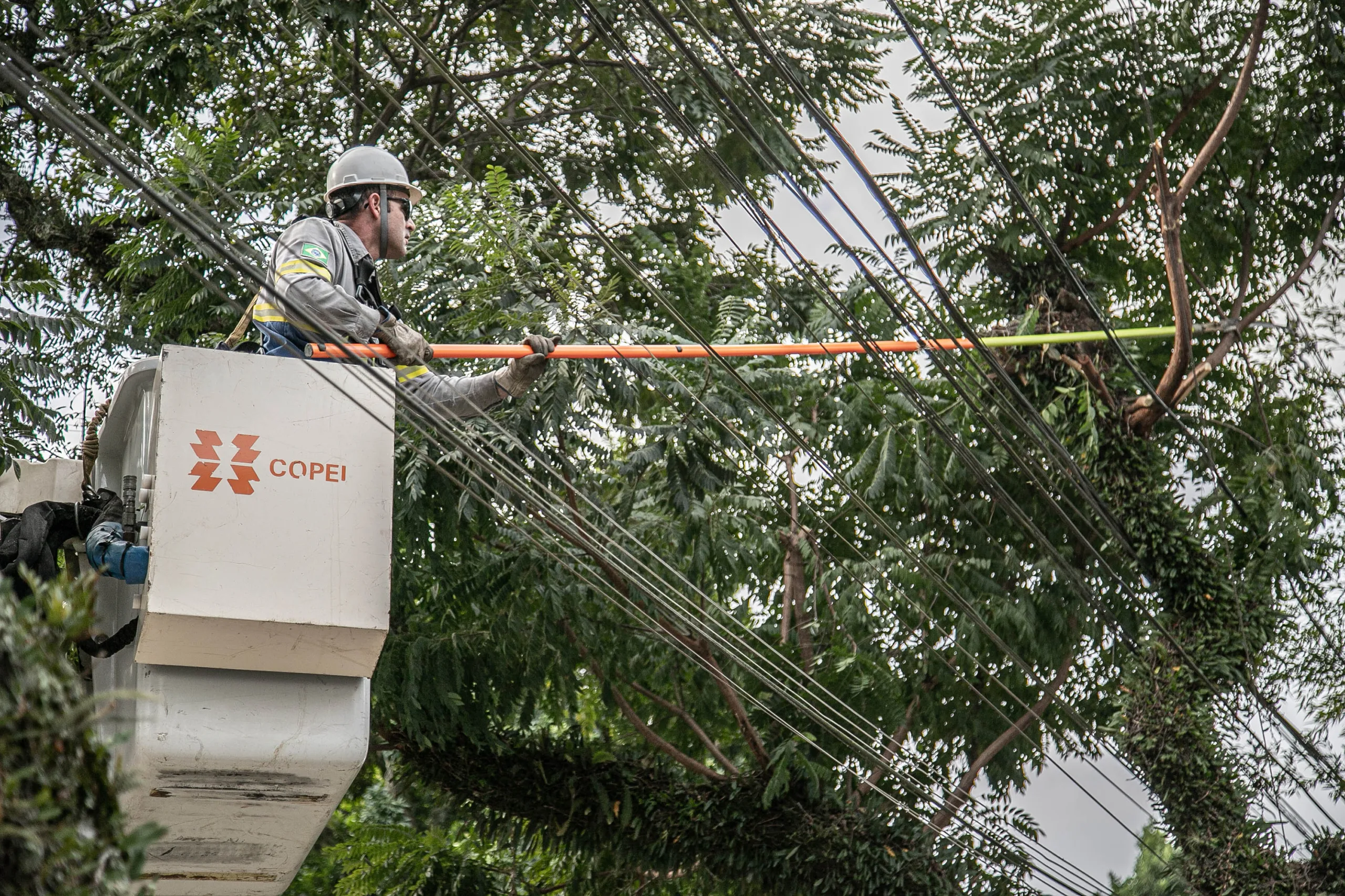 A Copel está investindo em obras e reforço de equipes para garantir energia de qualidade durante a estação úmida. Saiba mais -  Foto: Copel