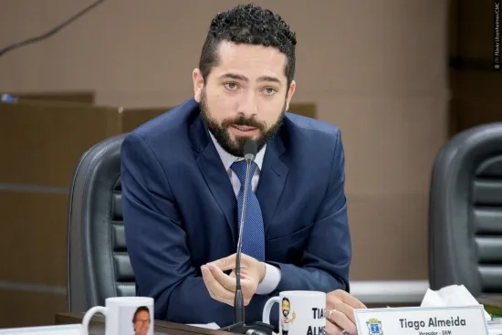 Tiago Almeida é o vereador mais votado para a próxima legislatura: 4.234 votos. Foto: Flávio Ulsenheimer/Assessoria CMC