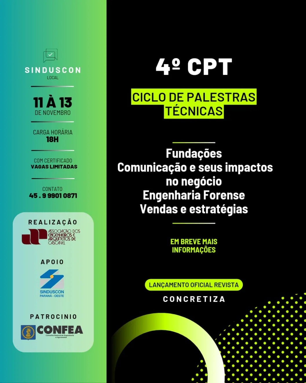 4º Ciclo de Palestras Técnicas eleva o conhecimento de engenheiros e arquitetos 4º Ciclo de Palestras Técnicas eleva o conhecimento de engenheiros e arquitetos