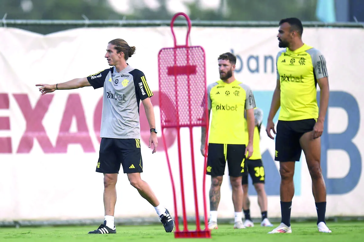 Flamengo tem estreia de Filipe Luis como técnico. Foto: Marcelo Cortes/CRF