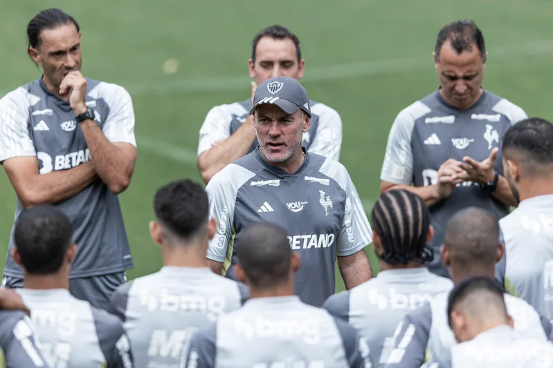 Milito aposta em manter estilo de jogo para fazer valer vantagem da primeira partida. Foto: Pedro Souza / Atlético-MG