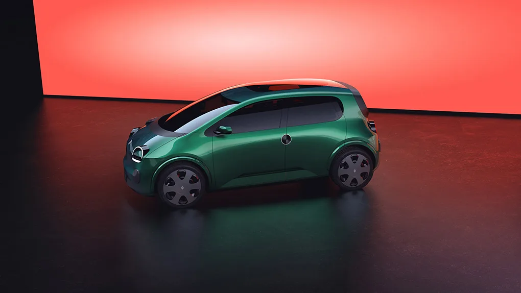 Remetendo ao espírito da primeira geração, o Twingo E-Tech electric prototype foi concebido como um compacto 100% elétrico. Foto: Divulgação