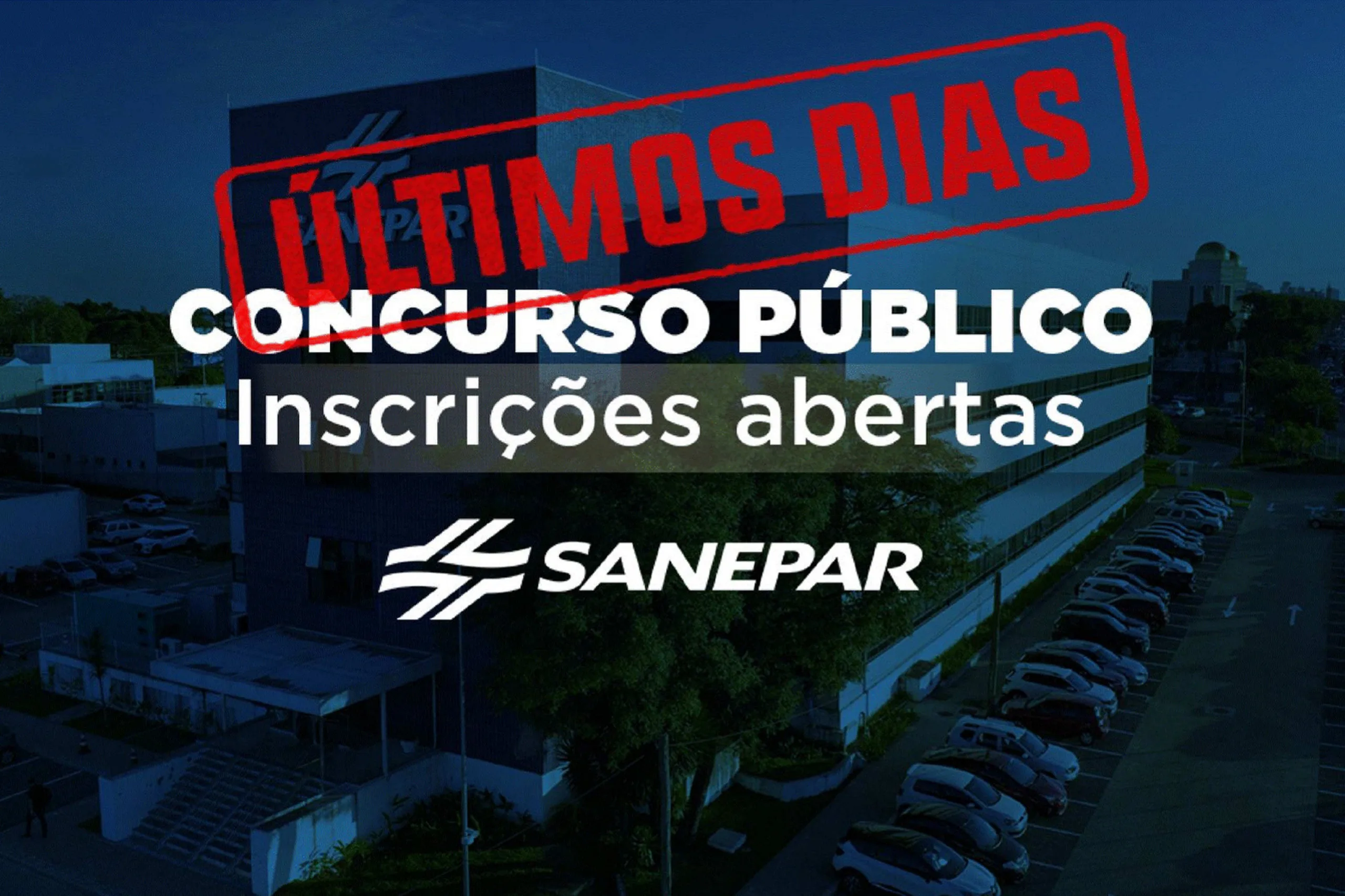 Último dia! Inscreva-se até as 18h e concorra a vagas no Concurso Público da Sanepar 2024. Salários a partir de R$ 2.256,24 - Foto: Sanepar 