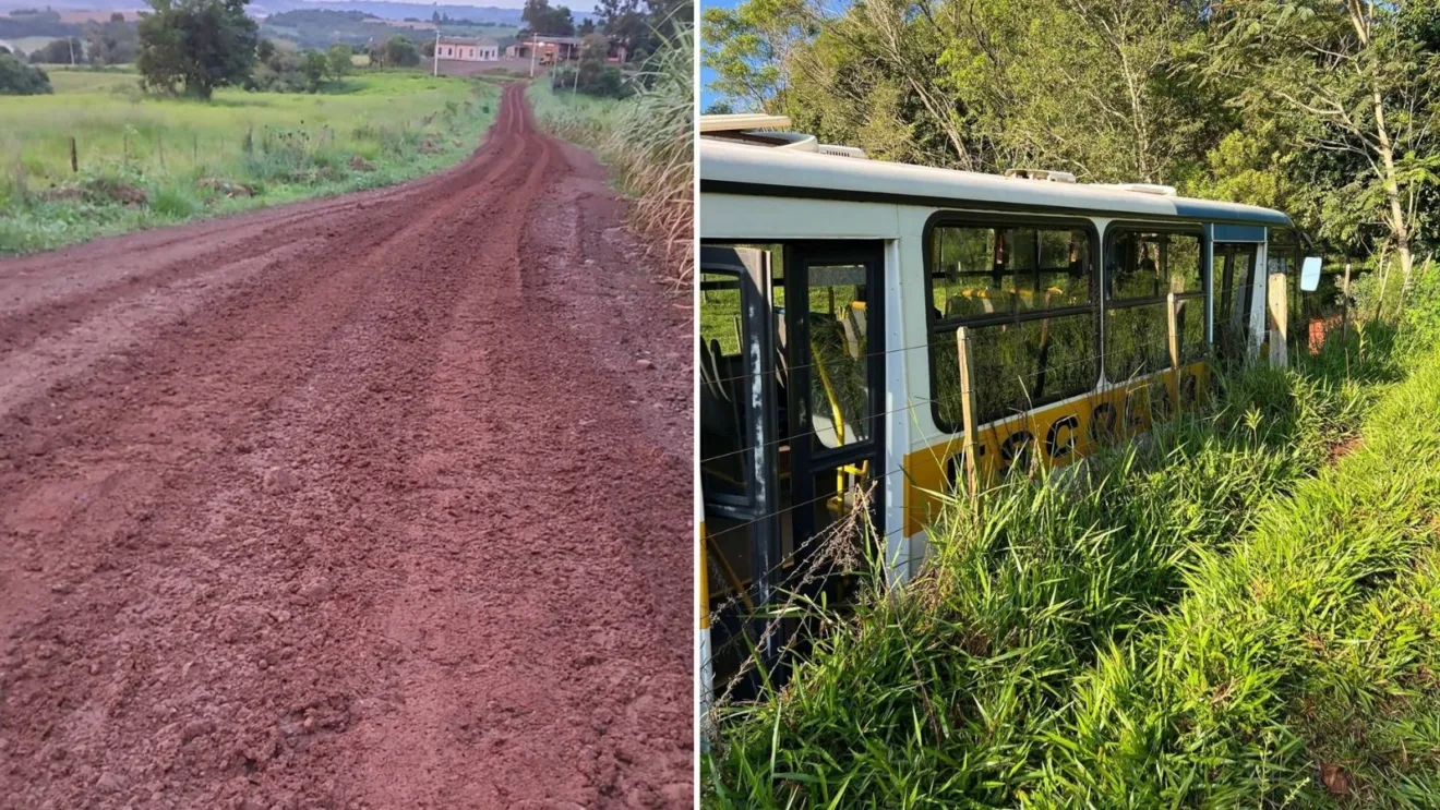 Rio do Salto: ônibus escolar atola e crianças retornam para casa a pé