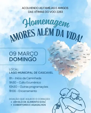 Homenagem “Amores Além da Vida” presta tributo às vítimas do voo 2283 da VoePass