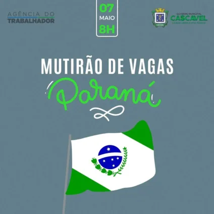 Participe do Mutirão de Vagas em Cascavel. Encontre oportunidades de emprego na Agência do Trabalhador nesta quarta-feira - Foto:  Divulgação