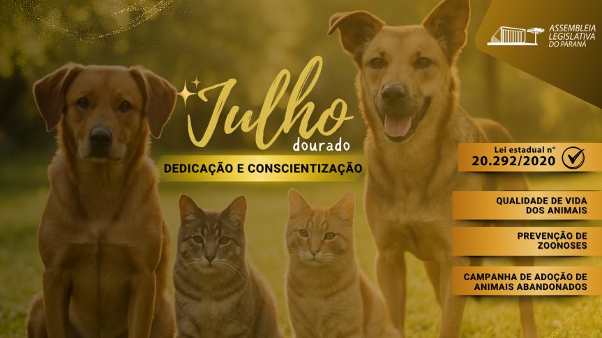 Descubra como o Paraná promove a saúde animal e a conscientização durante o Julho Dourado para os pets da região - Arte: Anne Botero