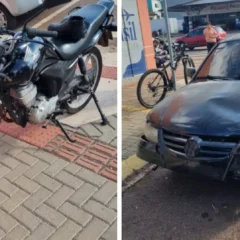 Um acidente em Cascavel entre carro e motocicleta deixou o motociclista ferido - Foto: Divulgação