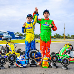 A 26ª Copa Brasil de Kart foi histórica com a vitória dos irmãos Murilo e Matias Dominguez na categoria Mini - Foto: Divulgação