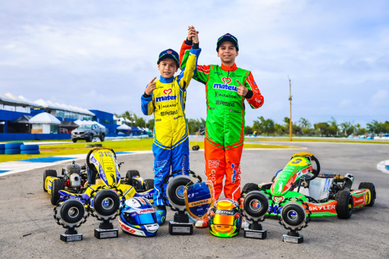 A 26ª Copa Brasil de Kart foi histórica com a vitória dos irmãos Murilo e Matias Dominguez na categoria Mini - Foto: Divulgação