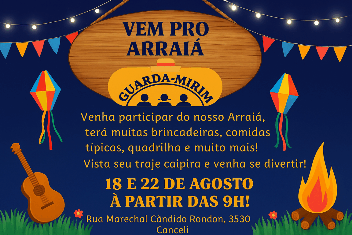 Guarda Mirim realiza Arraiá com comidas típicas, brincadeiras e muita diversão em Cascavel