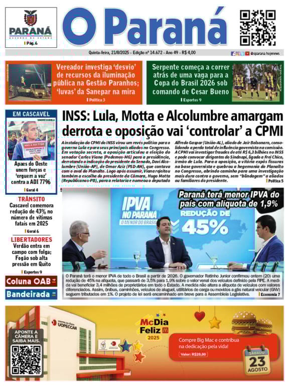 O Paraná | Edição 21/08/2025