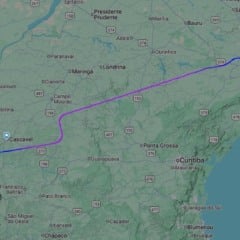 Foto: Reprodução/Flightradar 24