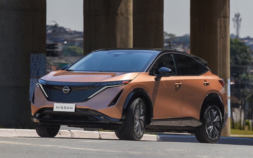 O Nissan Ariya, um dos modelos elétricos mais avançados da marca, foi o carro escolhido para ser usado nessa fase da pesquisa - Foto: Divulgação
