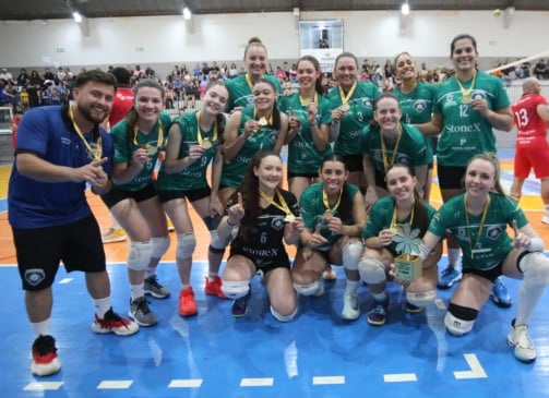 Vôlei feminino de Cascavel conquistou o ouro em Palmas. Foto: Assessoria
