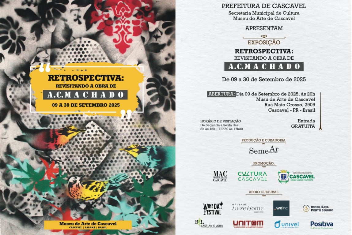 Museu de Arte de Cascavel inaugura grandiosa retrospectiva do artista A.C. Machado