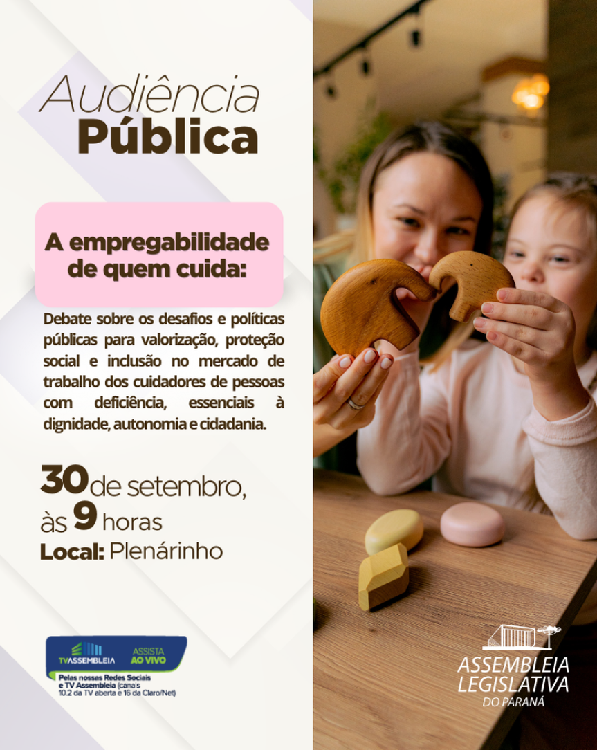 Participe da audiência pública na ALEP sobre a empregabilidade de cuidadores e as suas necessidades no mercado de trabalho - Foto: Mylena Oliveira