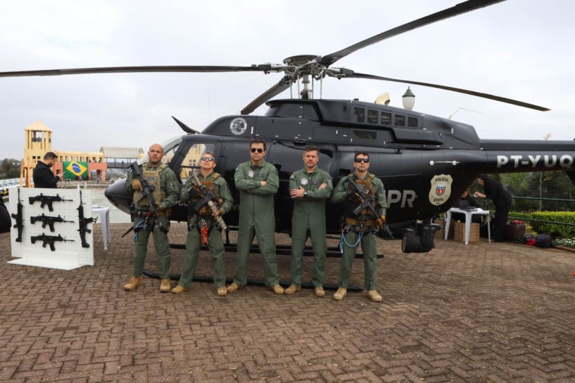 O Governo do Paraná apresenta cinco novos helicópteros para fortalecer a segurança pública do Estado e ampliar a frota aérea - Foto: Ari Dias/AEN