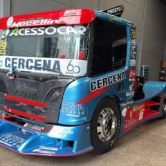 Paulo César Seco recupera seu Scania e 28 dias depois do espetacular acidente em Santa Cruz realiza treinos na pista gaúcha - Foto: Divulgação