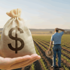 A liberação de crédito rural no início da safra 2025/2026 acendeu o sinal de alerta entre produtores e líderes do agronegócio - Foto: IA Gemini