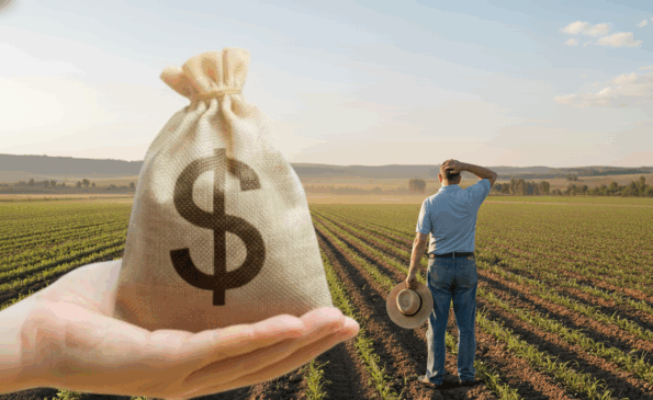 A liberação de crédito rural no início da safra 2025/2026 acendeu o sinal de alerta entre produtores e líderes do agronegócio - Foto: IA Gemini