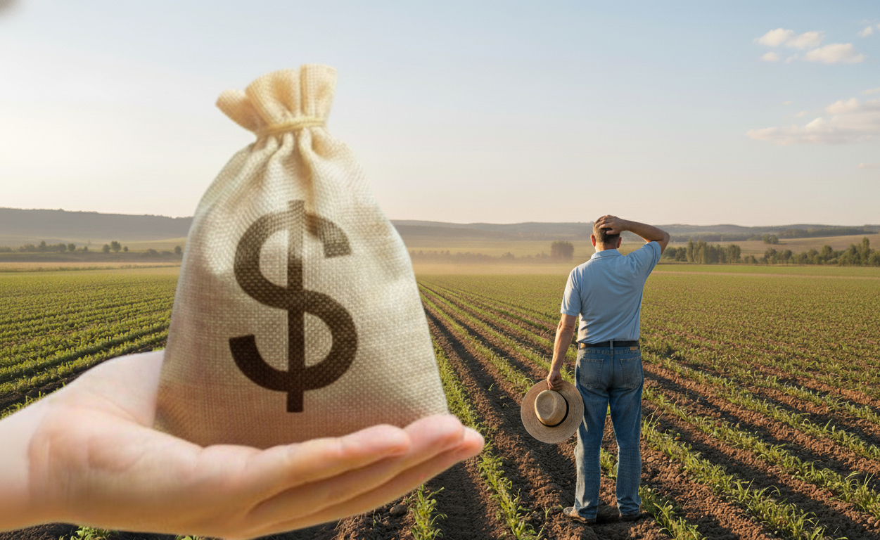A liberação de crédito rural no início da safra 2025/2026 acendeu o sinal de alerta entre produtores e líderes do agronegócio - Foto: IA Gemini
