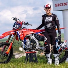 Bernardo Tibúrcio, da Honda Racing, representará o Brasil no Motocross das Nações 2025 com a motocicleta Honda CRF 250R - Foto:  Divulgação
