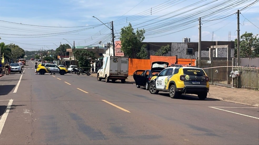 Um homicídio foi registrado na tarde deste sábado (25) no bairro Santa Cruz, em Cascavel - Foto: Luiz Felipe Max