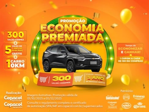 Copacol lança promoção "Economia Premiada" na comemoração de 62 anos