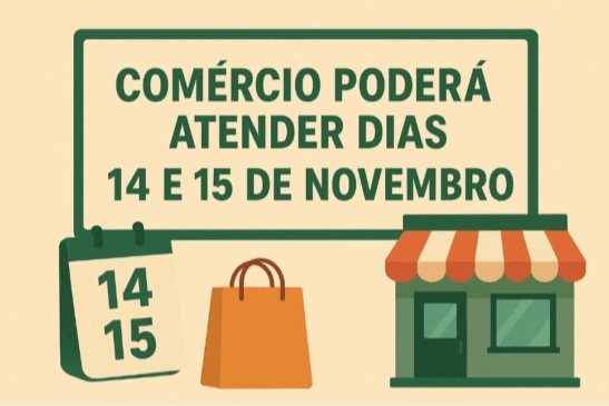 Empresas associadas à Acic poderão abrir nos dias 14 e 15 de novembro