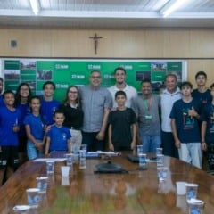 L&eacute;o Linck visita a Prefeitura de Toledo em um ato de solidariedade e cidadania com doa&ccedil;&otilde;es para a Campanha Legal - Foto:  Secom/Toledo
