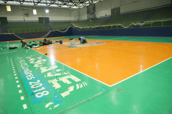 Ginásio Sérgio Mauro Festugatto passa por revitalização na área interna