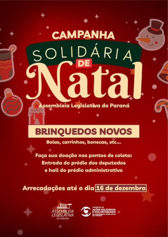 Participe da Campanha de Natal do Conselho de Ações Solidárias. Contribua com brinquedos para crianças em situação de vulnerabilidade - Arte: Alep
