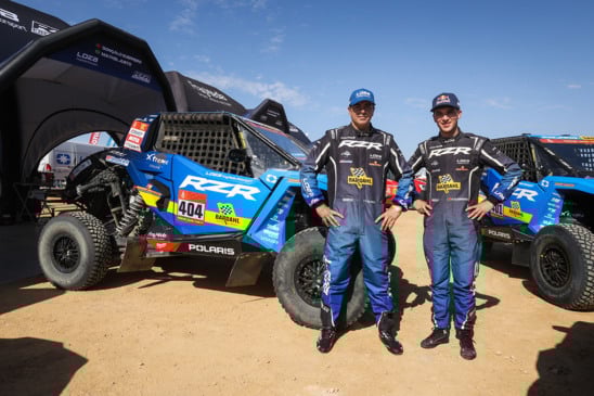 O navegador brasileiro Maykel Justo e o piloto português Gonçalo Guerreiro foram os vencedores da segunda etapa do Rali Dakar - Foto: Divulgação