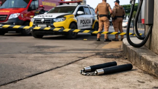 Entenda o caso da agressão em Cascavel, onde um homem foi ferido com um nunchaku em um posto de combustíveis - Foto: Ilustração/SOT