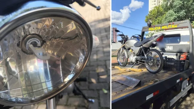 Motorista em Cascavel foi flagrado sem CNH e com irregularidades na motocicleta durante operação da PPTRAN - Foto: Divulgação