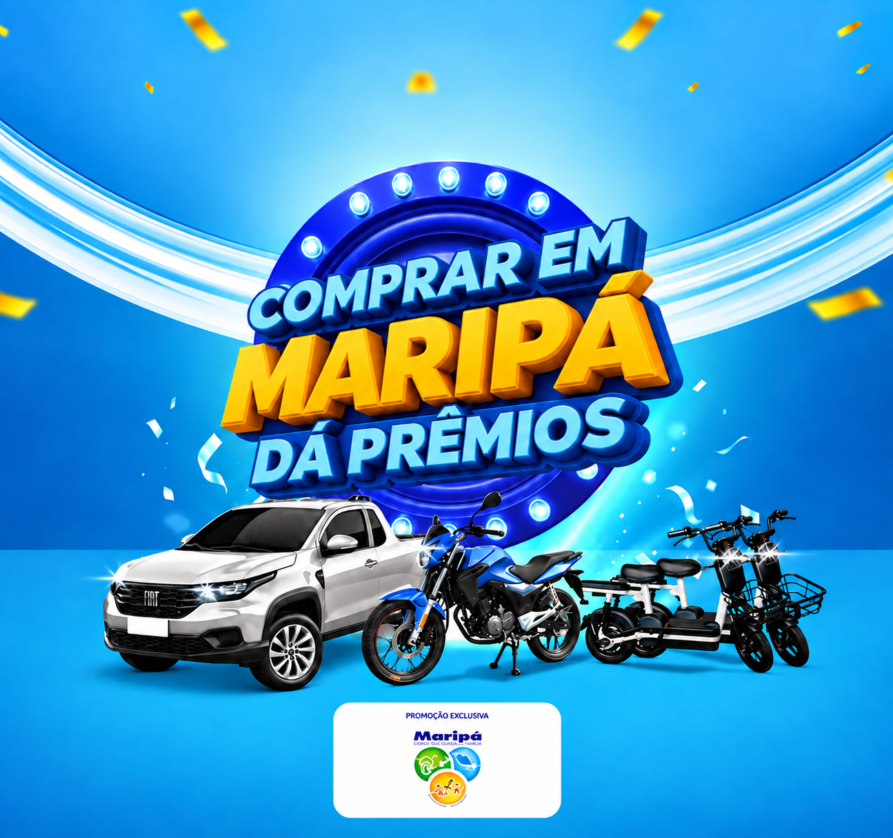 Maripá sorteia carro, moto e scooters para estimular compras no comércio local