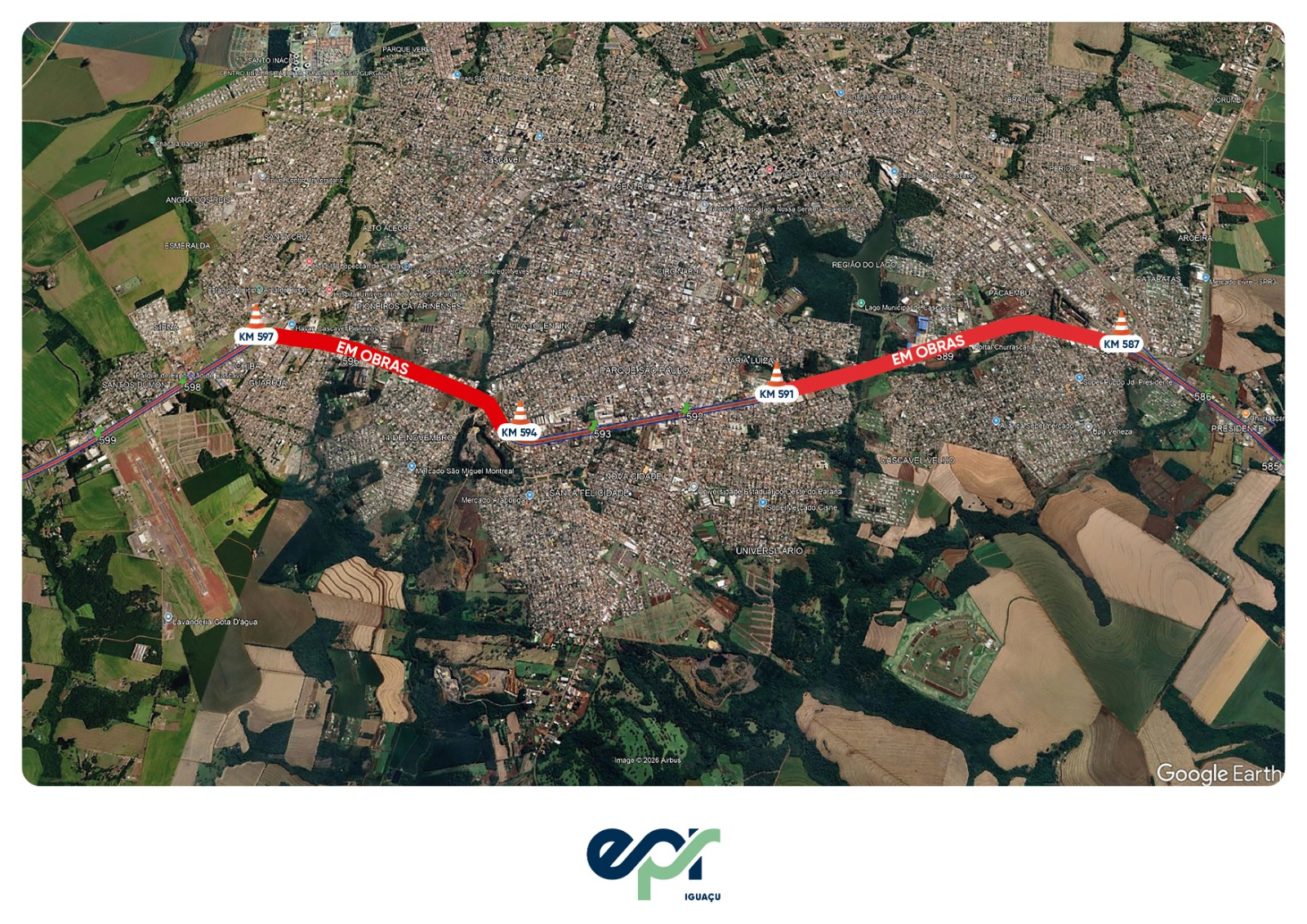 EPR retoma recuperação da BR-277 no perímetro urbano durante a noite