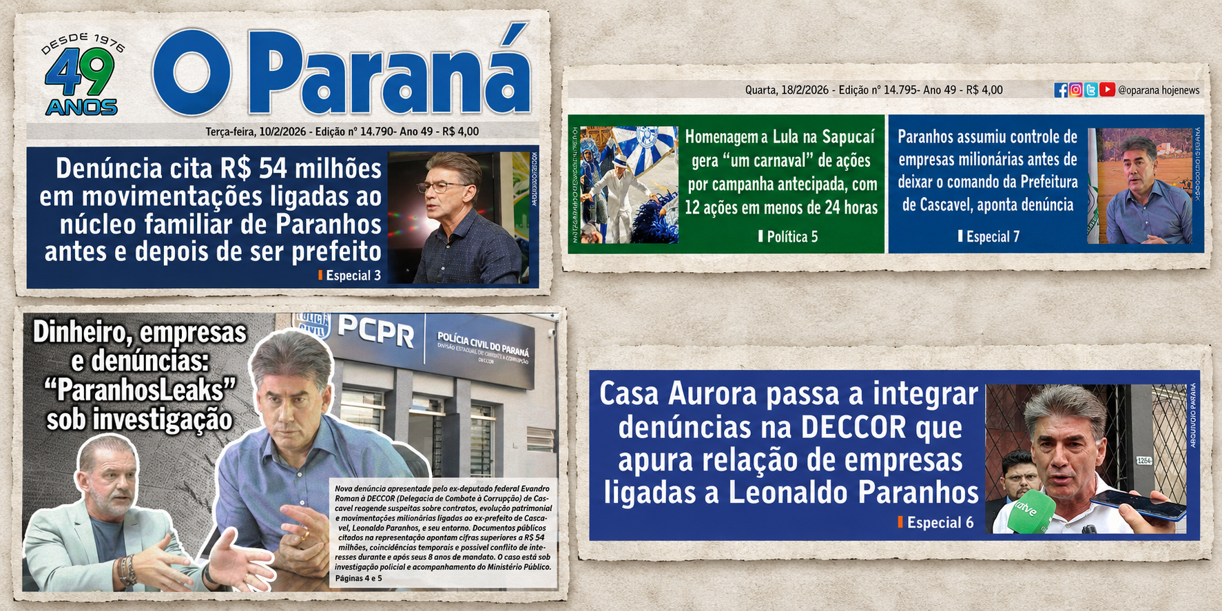 Justiça rejeita queixa de Paranhos contra o O Paraná e ressalta liberdade de imprensa